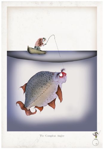The Compleat Angler - Funny Fishing Cartoon Art Print by Tony Fernandes